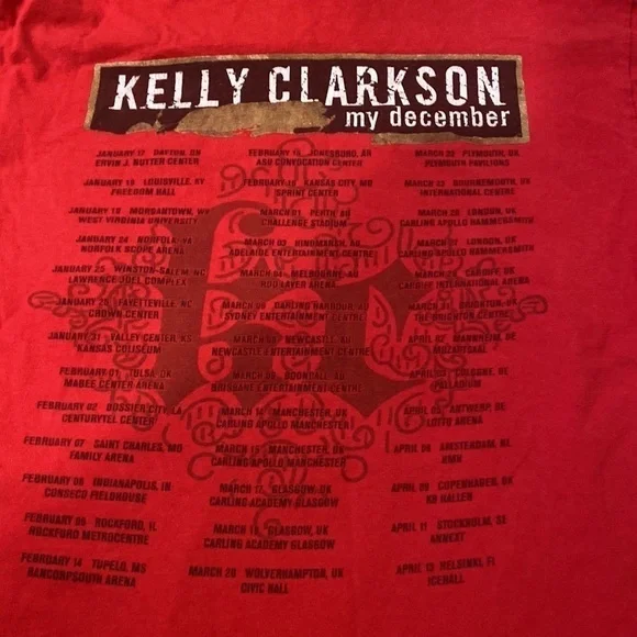 Men’s Kelly Clarkson my December 2008 concert T-shirt in size medium - Picture 4 of 8
